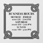 Personalisieren Sie Vintage Geschäftszeiten für Zi Fensteraufkleber (Blatt)