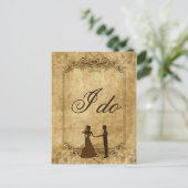 Personalisieren Sie Vintage Papier Hochzeit Bräuch Postkarte (Stehend Vorderseite)