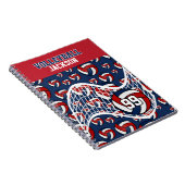 Personalisieren Sie Volleyball - Rot, Weiß und Nav Notizblock (Rechte Seite)