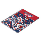 Personalisieren Sie Volleyball - Rot, Weiß und Nav Notizblock (Linke Seite)