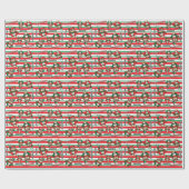 Personalisieren Sie Weihnachten Elf Owls Geschenkpapier (Flach)