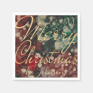 Personalisieren Sie Weihnachten Red Green Gold Des Serviette