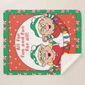 Personalisieren Sie "Weihnachtselfen" Blanket/Mitt Sherpadecke (Vorderseite (Horizontal))
