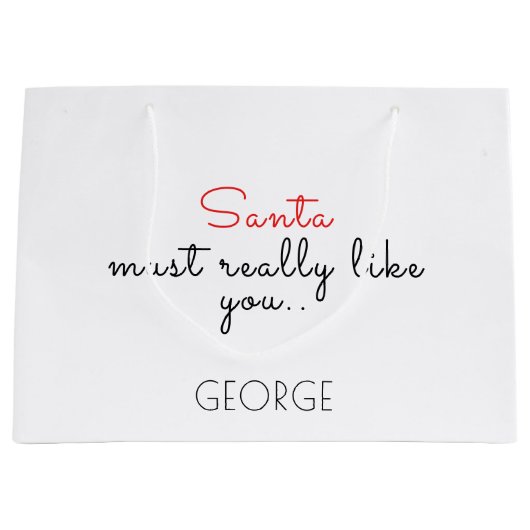 Personalisieren Sie Weihnachtsgeschenktasche mit d Große Geschenktüte (Vorderseite)