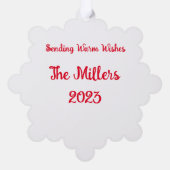 Personalisieren Sie Weihnachtskartendekoration Ornament Karte (Rückseite)