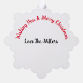 Personalisieren Sie Weihnachtskartendekoration Ornament Karte (Rückseite)