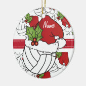 Personalisieren Sie Weihnachtsmannmütze Weihnachts Keramik Ornament (Links)