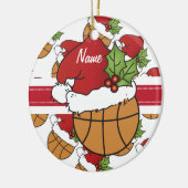 Personalisieren Sie Weihnachtsmannmütze Weihnachts Keramikornament (Links)