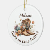 Personalisieren Sie Western Boho Line Tanzen Keramik Ornament (Links)