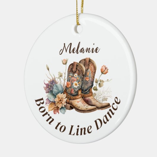 Personalisieren Sie Western Boho Line Tanzen Keramik Ornament (Links)