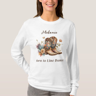 Personalisieren Sie Western Boho Line Tanzen T-Shirt