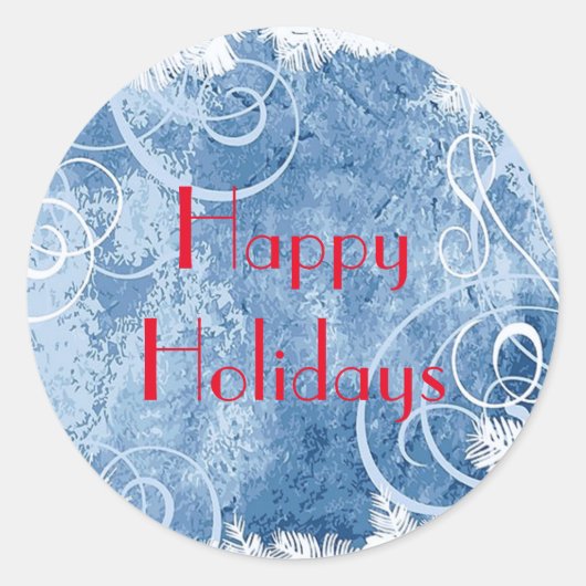 Personalisieren Sie WHITE CHRISTMAS Frosty Blue St Runder Aufkleber (Vorderseite)