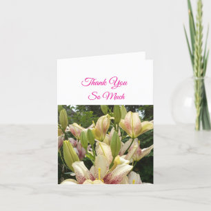 Personalisieren Sie White Lilies Wedding Dankeschö Dankeskarte