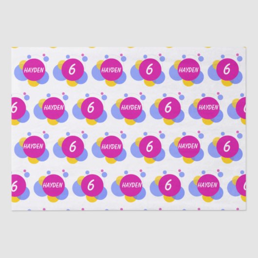 Personalisieren Sie Wiederholername und Alterskids Seidenpapier (Vorderseite)