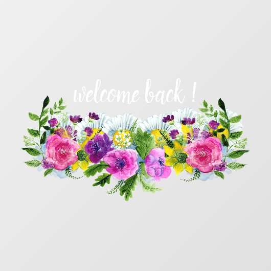 Personalisieren Sie Willkommen zurück! Hübscher Bl Fensteraufkleber (Blatt)