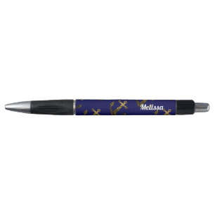 Personalisieren Sie Yellow Glitzern Anchor Navy Bl Kugelschreiber