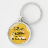 Personalisieren Sie Yellow Tropical Christmas Schl Schlüsselanhänger (Vorne)