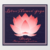 Personalisieren Sie Yoga Studio Pink Lotus Blume Fensteraufkleber (Blatt)