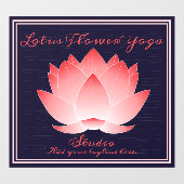 Personalisieren Sie Yoga Studio Pink Lotus Blume Fensteraufkleber (Blatt)