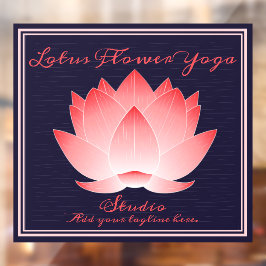 Personalisieren Sie Yoga Studio Pink Lotus Blume Fensteraufkleber