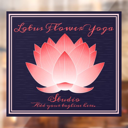 Personalisieren Sie Yoga Studio Pink Lotus Blume Fensteraufkleber (Blatt 2)