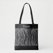 Personalisieren Sie Zebra-Druck Schwarz Silber Bra Tasche (Vorderseite)