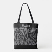 Personalisieren Sie Zebra Print Black Silver Bride Tasche (Rückseite)