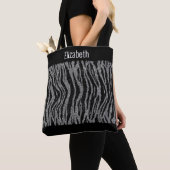 Personalisieren Sie Zebra Print Black Silver Bride Tasche (Von Nahem)
