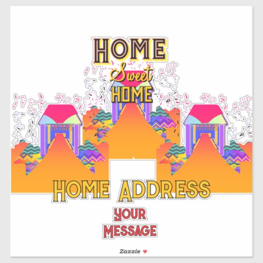 Personalisieren Sie Zuhause Sweet Zuhause Zuhause  Aufkleber (Blatt)