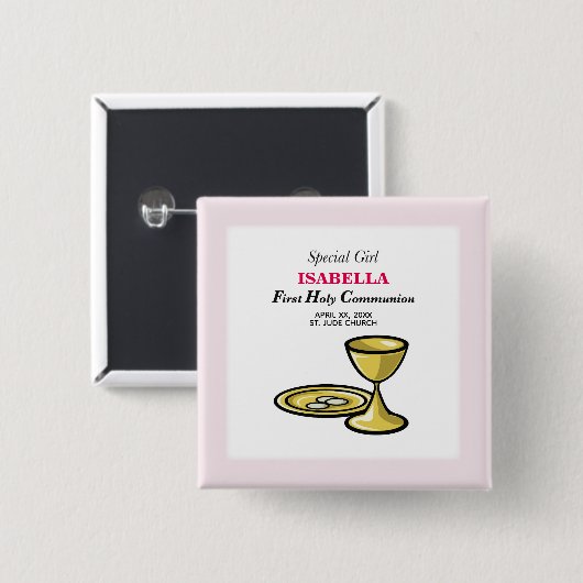 Personalisieren, Special Girl, Erste Kommune Button (Vorne & Hinten)