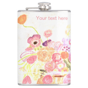 Personalisieren - VINTAGE FLORAL - Vinyl-Wrapper Flachmann