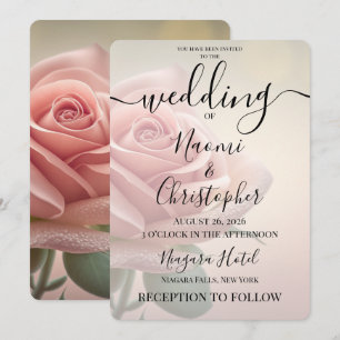 PERSONALISIEREN: Vintage Sepia Rosa Rosen Hochzeit Einladung