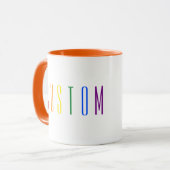 Personalisieren von 6 Buchstaben Regenbogen Tasse (Vorderseite Links)