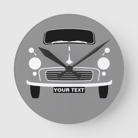 Personalisieren von benutzerdefinierten grauen Mor Runde Wanduhr (Vorderseite)