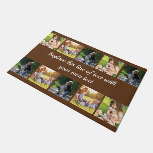 Personalisieren von Foto-Collage und Text Fußmatte (Schrägansicht)
