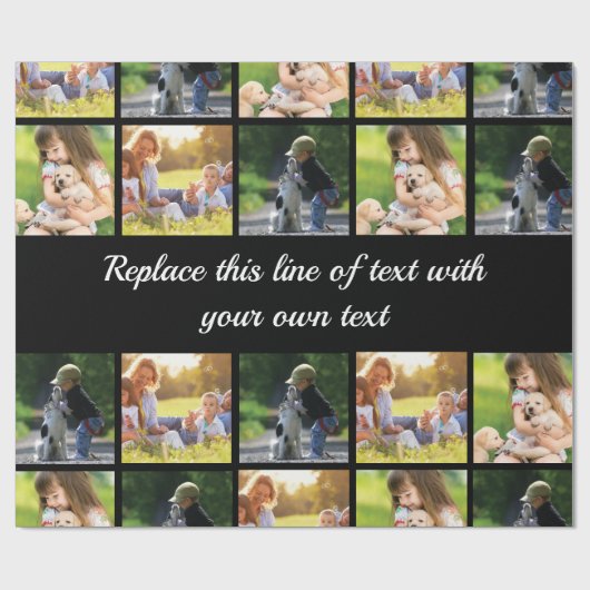 Personalisieren von Foto-Collage und Text Geschenkpapier (Flach)
