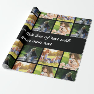 Personalisieren von Foto-Collage und Text Geschenkpapier