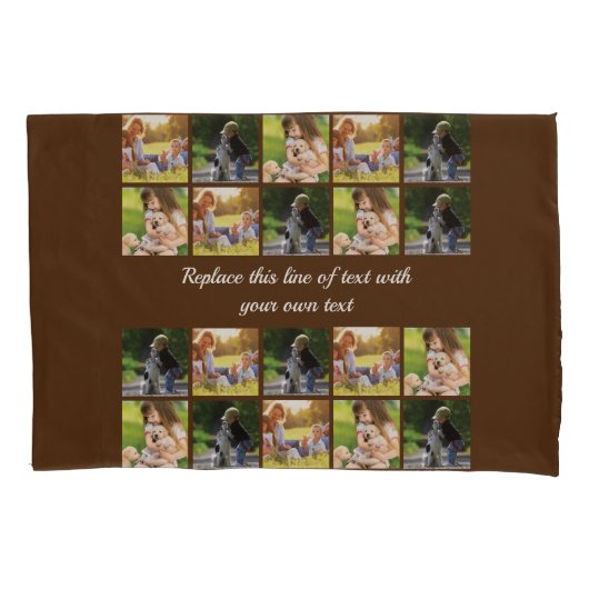 Personalisieren von Foto-Collage und Text Kissenbezug (Vorderseite)