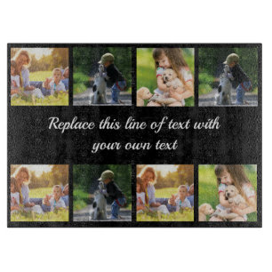 Personalisieren von Foto-Collage und Text Schneidebrett