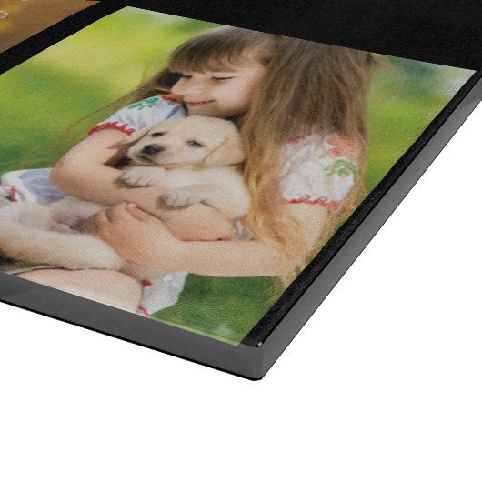 Personalisieren von Foto-Collage und Text Schneidebrett (Ecke)