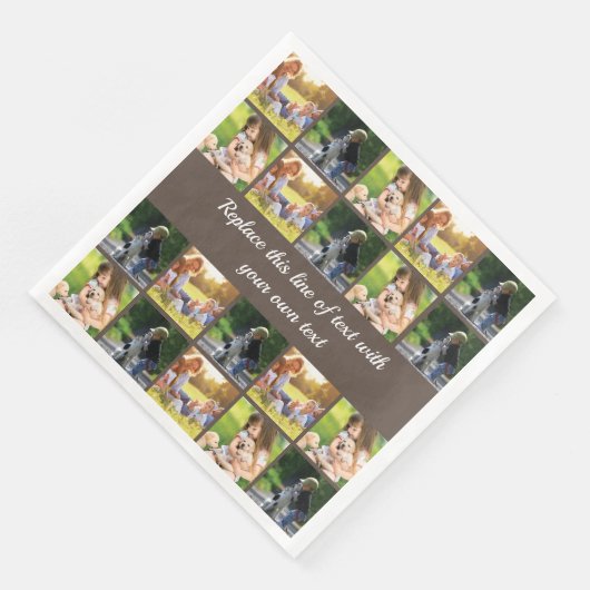 Personalisieren von Foto-Collage und Text Serviette (Ecke)