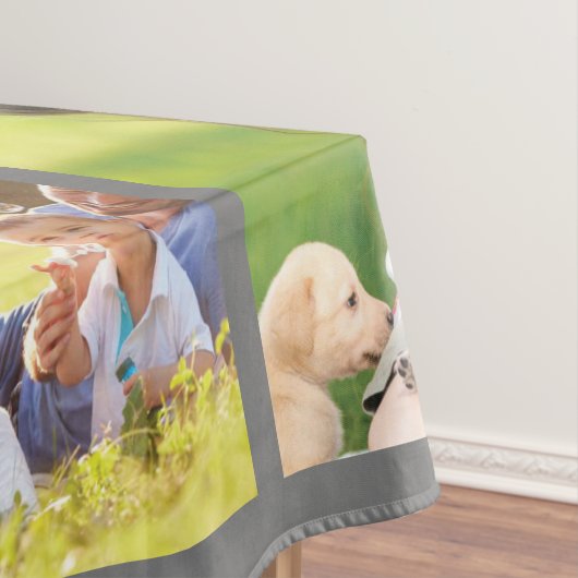 Personalisieren von Foto-Collage und Text Tischdecke (Beispiel)
