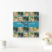 Personalisieren von Foto- und Textdateien Quadratische Wanduhr (Zuhause)