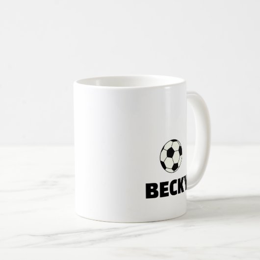 PERSONALISIEREN VON FRAUEN SOCCER-TASSE KAFFEETASSE (VorderseiteRechts)