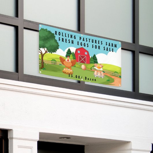Personalisieren von frischen Eiern für den Verkauf Banner (Äußeres Gebäude)
