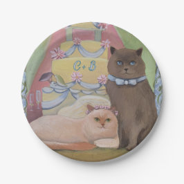 Personalisieren von Initialen Hochzeitkatzen Pappteller