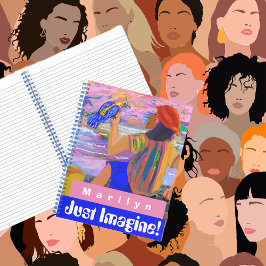 Personalisieren von Journal Meditative Woman & Bir Notizblock