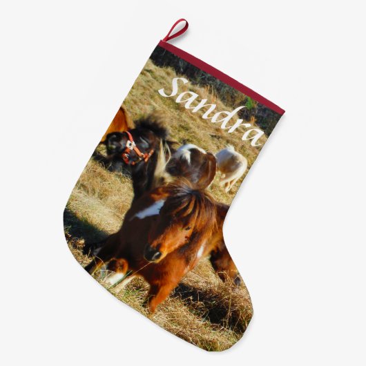Personalisieren von Mini-Pferden Großer Weihnachtsstrumpf (Vorderansicht (hängend))
