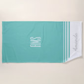 Personalisieren von Namen und Initialen, Aquamarin Strandtuch (Vorderseite)
