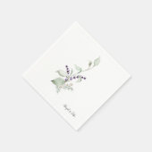 Personalisieren von Namensfoliage & Lavendelhochze Serviette (Ecke)